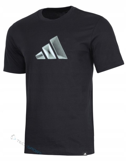 ADIDAS MĘSKA WYGODNA BAWEŁNIANA KOSZULKA Z DUŻA GRAFIKĄ NA PIERSI / XL