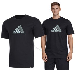 ADIDAS MĘSKA WYGODNA BAWEŁNIANA KOSZULKA Z DUŻA GRAFIKĄ NA PIERSI / L