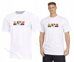 ADIDAS WYGODNA MĘSKA KOSZULKA BAWEŁNIANA Z GRAFIKĄ NA PIERSI / rozm. 4XL