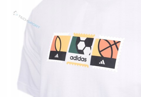 ADIDAS WYGODNA MĘSKA KOSZULKA BAWEŁNIANA Z GRAFIKĄ NA PIERSI / rozm. 4XL