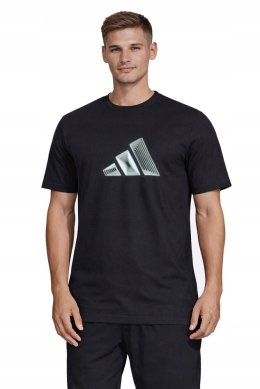 MĘSKA BAWEŁNIANA KOSZULKA ADIDAS DUŻE LOGO NA PIERSI / ROZM. XL