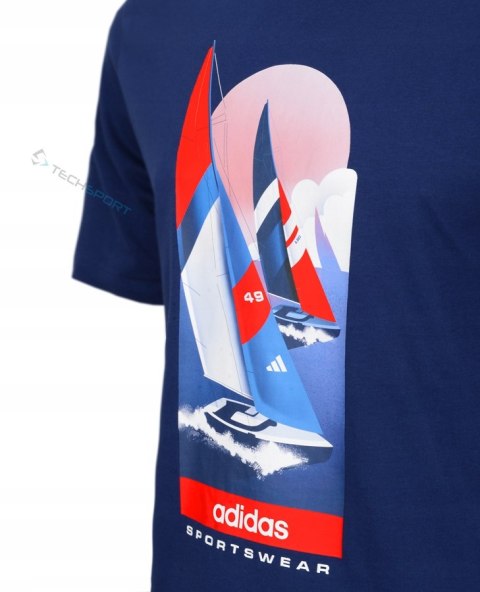 ADIDAS WYGODNA KOSZULKA MĘSKA T-SHIRT 100% BAWEŁNA GRAFIKA WAKACYJNA / 4XL
