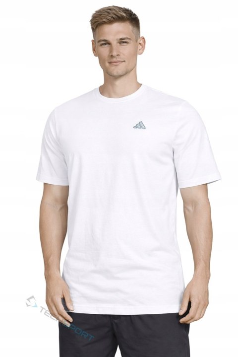 ADIDAS WYGODNA MĘSKA BAWEŁNIANA KOSZULKA Z MAŁYM LOGIEM NA PIERSI / XL