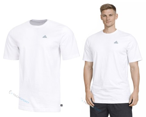 ADIDAS WYGODNA MĘSKA BAWEŁNIANA KOSZULKA Z MAŁYM LOGIEM NA PIERSI / L