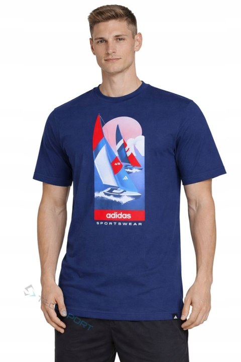 ADIDAS WYGODNA MĘSKA KOSZULKA 100% BAWEŁNA Z GRAFIKĄ ŻEGLARSKĄ / roz. XL