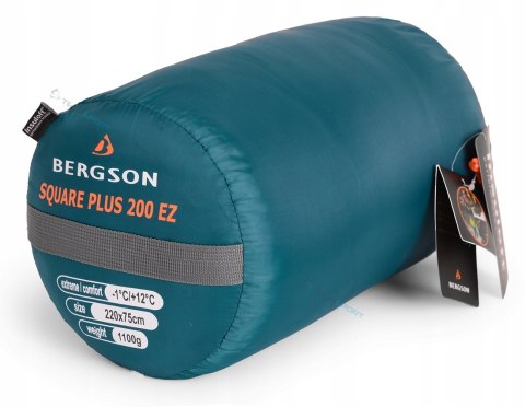ŚPIWÓR BERGSON SQUARE PLUS 200 EZ 2w1 DO -1st | CIEPŁY WYGODNY | TURKUS