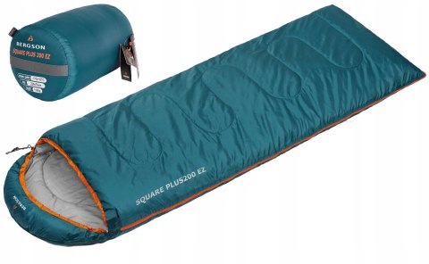 ŚPIWÓR BERGSON SQUARE PLUS 200 EZ 2w1 DO -1st | CIEPŁY WYGODNY | TURKUS