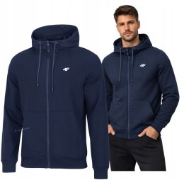 4F MĘSKA BLUZA Z KAPTUREM BAWEŁNA ROZPINANA / rozm XXL
