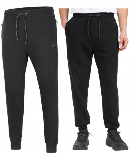 4F MĘSKIE SPODNIE DRESOWE JOGGERY BAWEŁNA ZAMYKANE KIESZENIE / XXXL 3XL