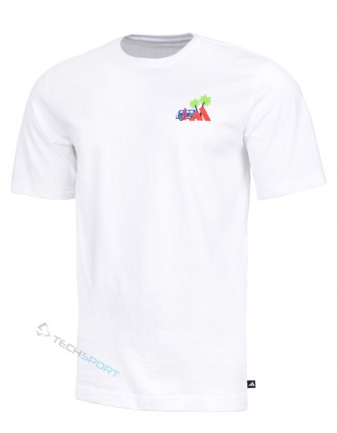 ADIDAS WYGODNA MĘSKA BAWEŁNIANA KOSZULKA Z MAŁYM LOGIEM NA PIERSI / XL