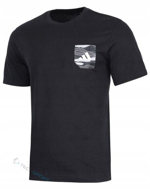 ADIDAS WYGODNA MĘSKA KOSZULKA BAWEŁNIANA Z KIESZONKĄ NA PIERSI / rozm. 4XL