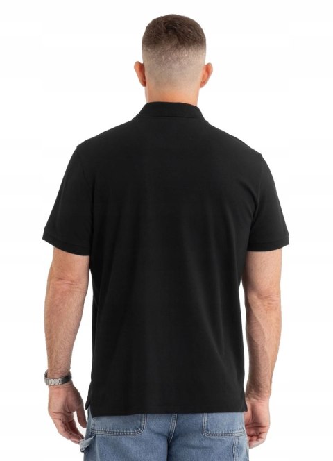 PITBULL ELEGANCKA MĘSKA KOSZULKA POLO Z MAŁYM LOGIEM CZARNA / roz. XL