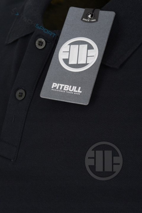 PITBULL ELEGANCKA MĘSKA KOSZULKA POLO Z MAŁYM LOGIEM CZARNA / roz. M