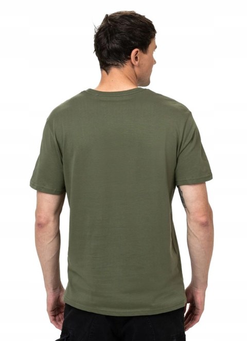 PITBULL KOSZULKA MĘSKA T-SHIRT SMALL LOGO 100% BAWEŁNA KLASYCZNA OLIWKA XL