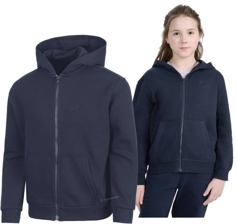 4F OCIEPLANA DZIEWCZĘCA BLUZA ROZPINANA Z KAPTUREM / rozm 134