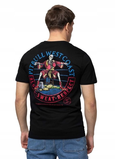 PITBULL KOSZULKA MĘSKA BAWEŁNIANA Z GRAFIKĄ NA PLECACH CZARNA / roz. 3XL