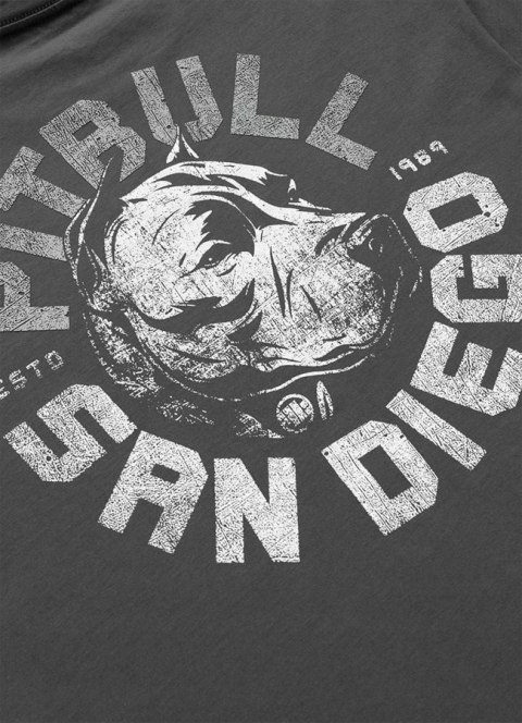 PITBULL KOSZULKA MĘSKA BAWEŁNIANA Z GRAFIKĄ NA PLECACH SZARA / roz. XL