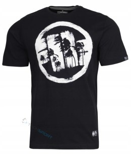 PITBULL MĘSKA BAWEŁNIANA KOSZULKA T-SHIRT Z DUŻYM LOGIEM CZARNY / M