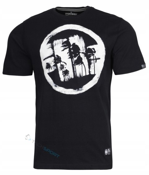 PITBULL MĘSKA BAWEŁNIANA KOSZULKA T-SHIRT Z DUŻYM LOGIEM CZARNY / M