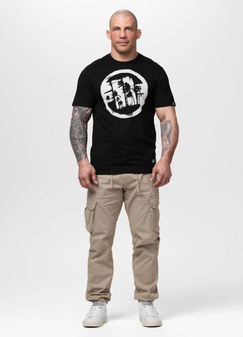 PITBULL MĘSKA BAWEŁNIANA KOSZULKA T-SHIRT Z DUŻYM LOGIEM CZARNY / M