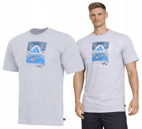 ADIDAS WYGODNA MĘSKA KOSZULKA T-SHIRT 100% BAWEŁNA Z GRAFIKĄ / roz. M
