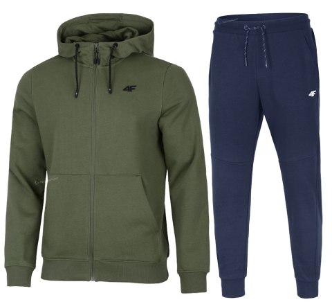 4F MĘSKI DRES BAWEŁNA KOMPLET BLUZA ROZPINANA SPODNIE / rozm L