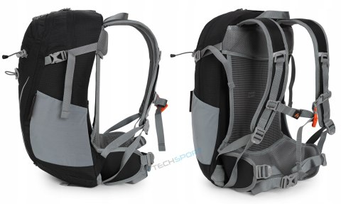 BERGSON ARENDAL 25L | LEKKI PLECAK SPORTOWY | WENTYLOWANY | CZARNY