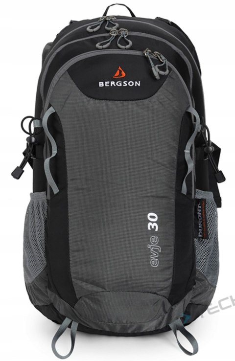 PLECAK BERGSON EVJE 30L | STYLOWY LEKKI FUNKCJONALNY PRZEWIEWNY | SZARY