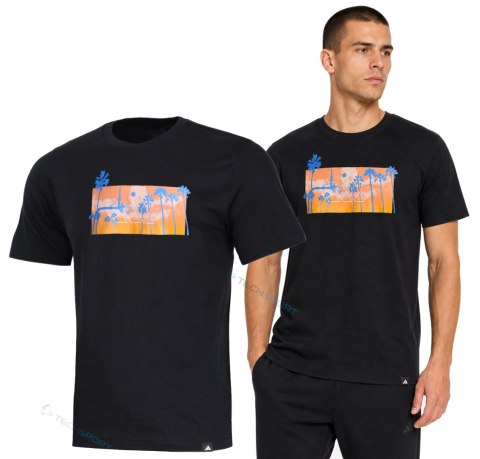 ADIDAS WYGODNA KOSZULKA MĘSKA BAWEŁNIANA T-SHIRT Z WAKACYJNĄ GRAFIKĄ / 4XL