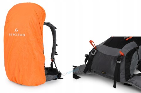 BERGSON MAGNOR 40L | KOMFORTOWY WENTYLOWANY PLECAK GÓRSKI | CZARNY