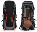 BERGSON MAGNOR 40L | POJEMNY LEKKI PLECAK TREKKINGOWY Z WENTYLACJĄ | CZARNY