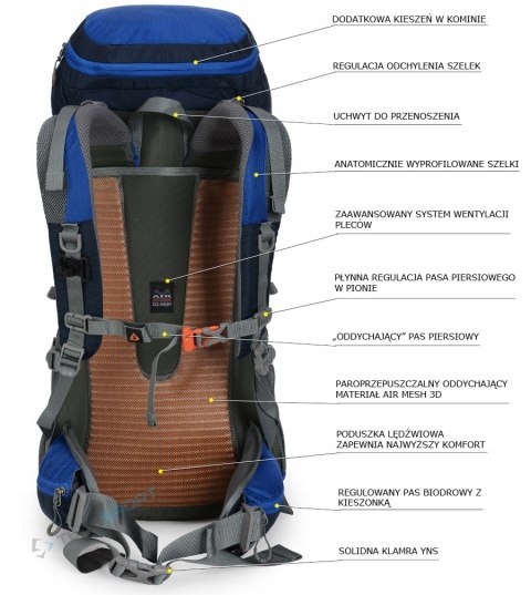 POJEMNY PLECAK TREKKINGOWY BERGSON MAGNOR 40L