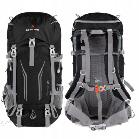 BERGSON TUNNEBO 35L |ODDYCHAJĄCY PLECAK TREKKINGOWY | CZARNY