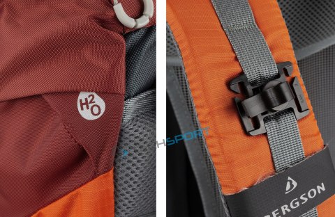 BERGSON TUNNEBO 35L- SPORTOWY PLECAK TREKKINGOWY ODDYCHAJĄCY POMARAŃCZOWY