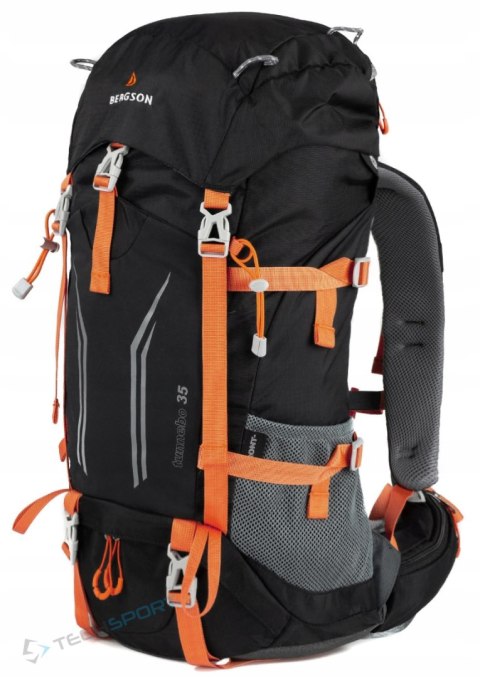 ODDYCHAJĄCY PLECAK TREKKINGOWY BERGSON TUNNEBO 35L | CZARNO-POMARAŃCZOWY
