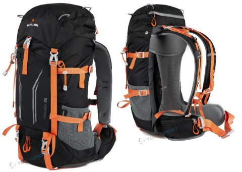 ODDYCHAJĄCY PLECAK TREKKINGOWY BERGSON TUNNEBO 35L | CZARNO-POMARAŃCZOWY