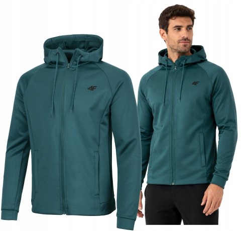 4F MĘSKA SPORTOWA BLUZA Z KAPTUREM ROZPINANA TERMOAKTYWNA / rozm XXXL 3XL