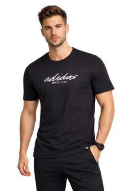 ADIDAS WYGODNA KOSZULKA MĘSKA T-SHIRT 100% BAWEŁNA Z NAPISEM / roz. L
