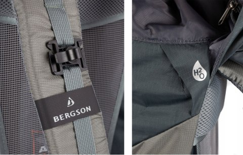 BERGSON VINSTRA 40L- ODDYCHAJĄCY PLECAK TURYSTYCZNY Z STELAŻEM | SZARY