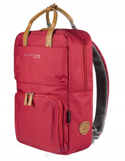ELEGANCKI PLECAK BERGSON CITYPULSE | Z MIEJSCEM NA LAPTOPA | 14L | CZERWONY