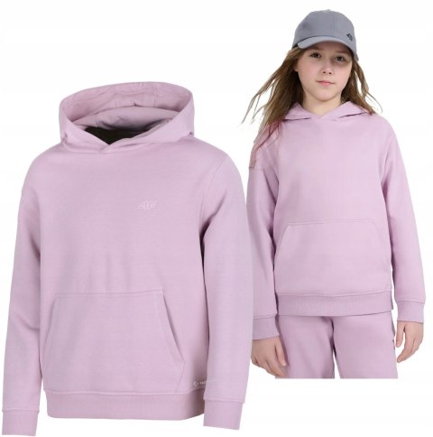 4F OCIEPLANA DZIEWCZĘCA JUNIORSKA BLUZA KANGURKA Z KAPTUREM / rozm 140