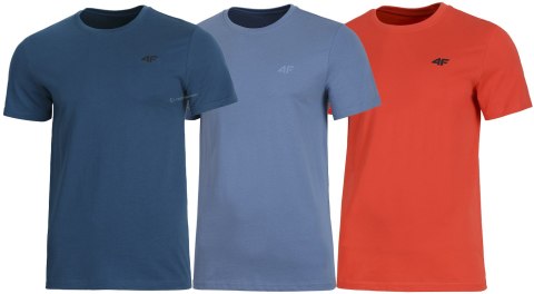 4F ZESTAW 3szt. 3-PAK MĘSKA KOSZULKA T-SHIRT 100% BAWEŁNA / rozm L