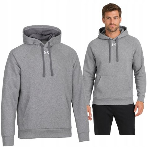UNDER ARMOUR OCIEPLANA MĘSKA BLUZA Z KAPTUREM KANGURKA BAWEŁNA / rozm M