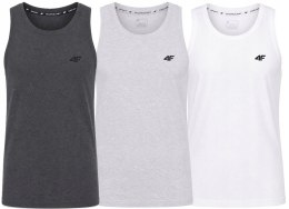 4F ZESTAW 3szt. 3-PAK MĘSKA KOSZULKA NA RAMIĄCZKACH BAWEŁNA / XXXXXL 5XL