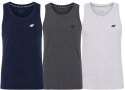 4F ZESTAW 3szt. 3-PAK MĘSKA KOSZULKA NA RAMIĄCZKACH BAWEŁNA / XXXXXL 5XL