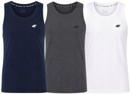 4F ZESTAW 3szt. 3-PAK MĘSKA KOSZULKA NA RAMIĄCZKACH BAWEŁNA / rozm XXXL 3XL