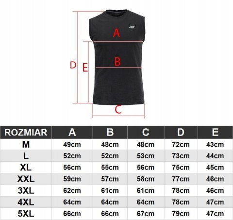 4F MĘSKA KOSZULKA NA RAMIĄCZKACH BAWEŁNA / rozm XXL