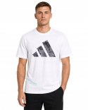 ADIDAS WYGODNA MĘSKA KOSZULKA BAWEŁNIANA Z DUŻYM LOGIEM BIAŁA / roz. XXL