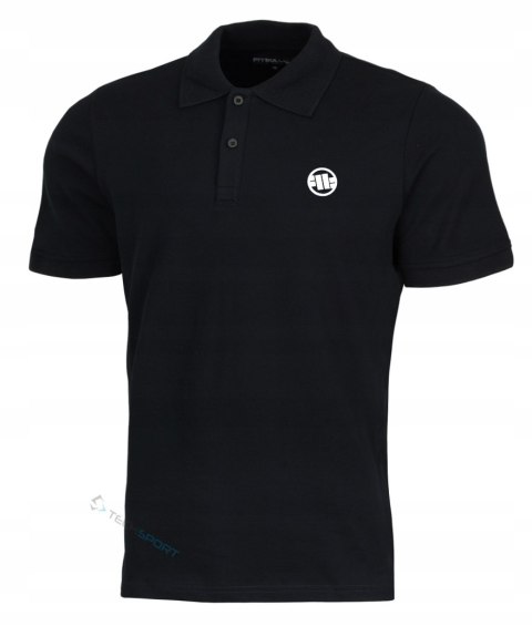 PITBULL MĘSKA KOSZULKA POLO BAWEŁNIANA KLASYCZNA MAŁE LOGO CZARNA SLIM FIT