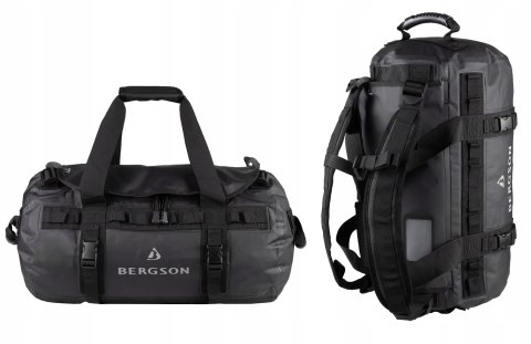 WODOODPORNA TORBA BERGSON NOMAD PACK 40L | NA KAJAK ŻAGLÓWKĘ | CZARNA
